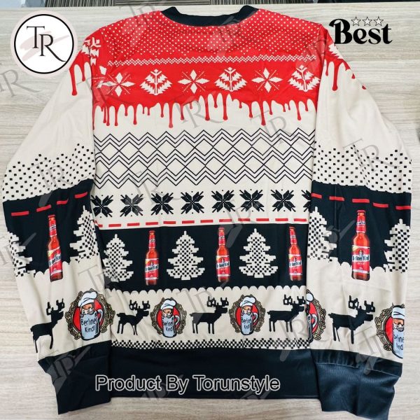 Berliner Kindl Christmas Sweater – Festive Ugly Sweater with Beer Bottles & Snowflakes, Holiday Knit for Men and Women