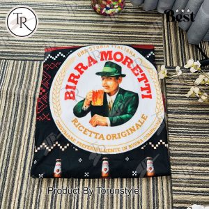 Birra Moretti Christmas Sweater – Italian Beer-Themed Ugly Sweater with Snowflakes & Beer Bottles, Festive Holiday Knit for Men and Women