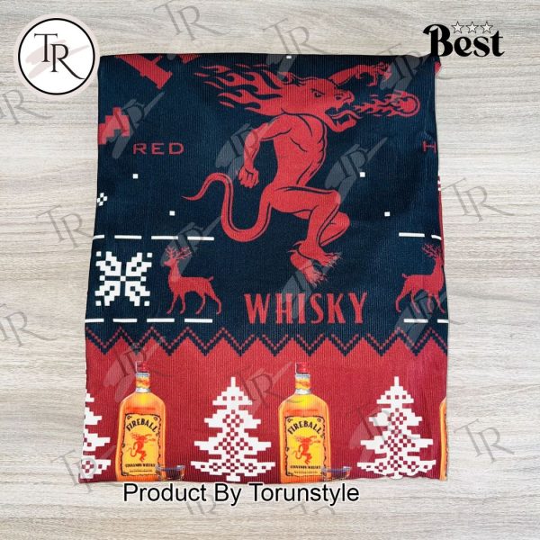 Fireball Whisky Ugly Christmas Sweater – Red Hot Festive Sweater for Holiday Parties