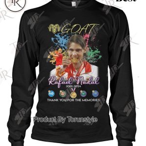 GOAT Rafael Nadal 2001-2024 Thank You For The Memories T-Shirt