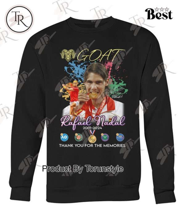 GOAT Rafael Nadal 2001-2024 Thank You For The Memories T-Shirt