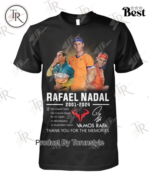 Rafael Nadal 2001-2024 Thank You For The Memories T-Shirt