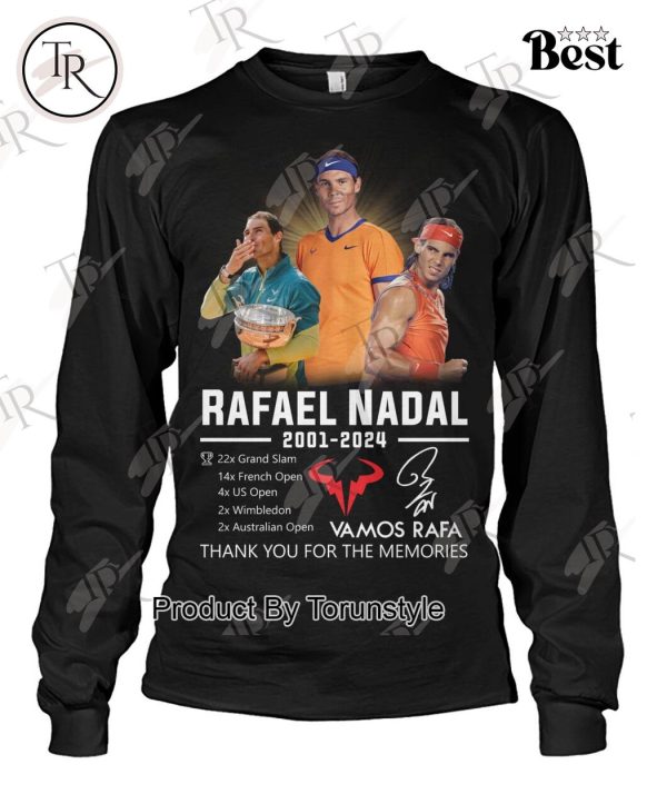 Rafael Nadal 2001-2024 Thank You For The Memories T-Shirt