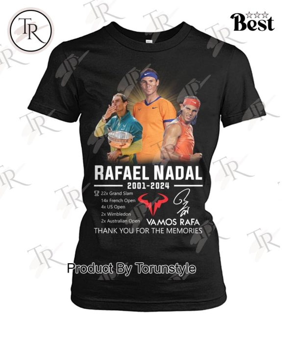 Rafael Nadal 2001-2024 Thank You For The Memories T-Shirt