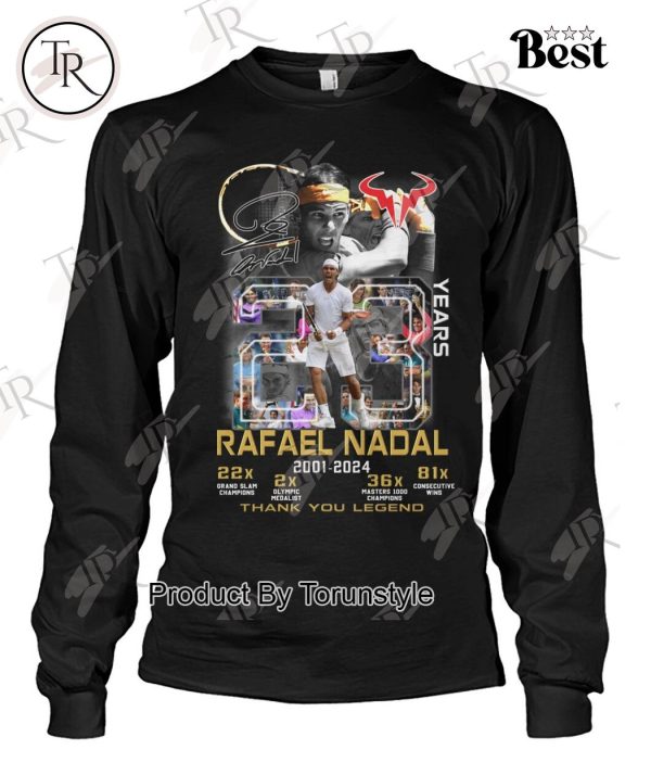 Rafael Nadal 2001-2024 Thank You Legend T-Shirt