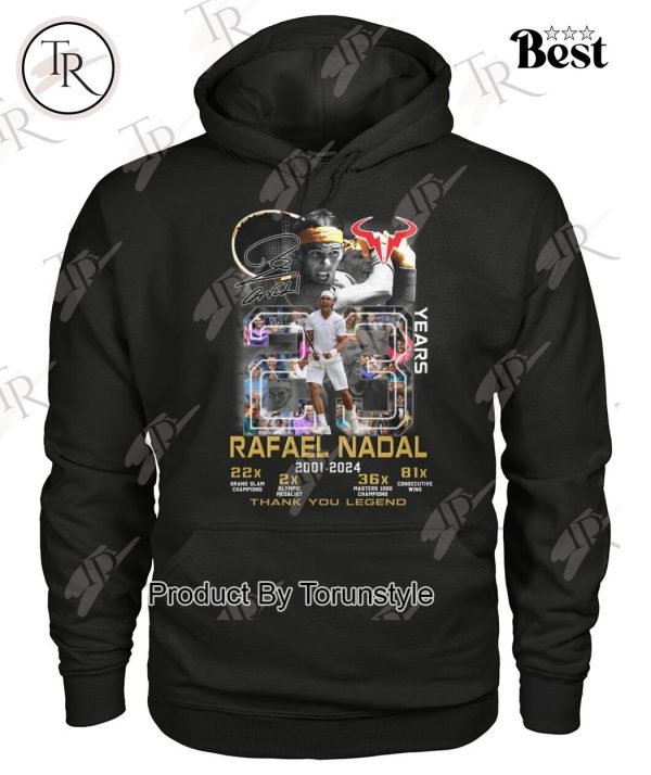 Rafael Nadal 2001-2024 Thank You Legend T-Shirt