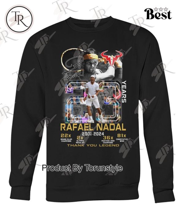 Rafael Nadal 2001-2024 Thank You Legend T-Shirt