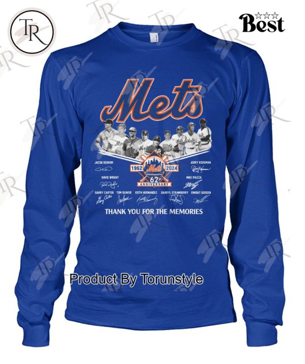 New York Mets 62nd Anniversary 1962 – 2024 Thank You For The Memories T-Shirt