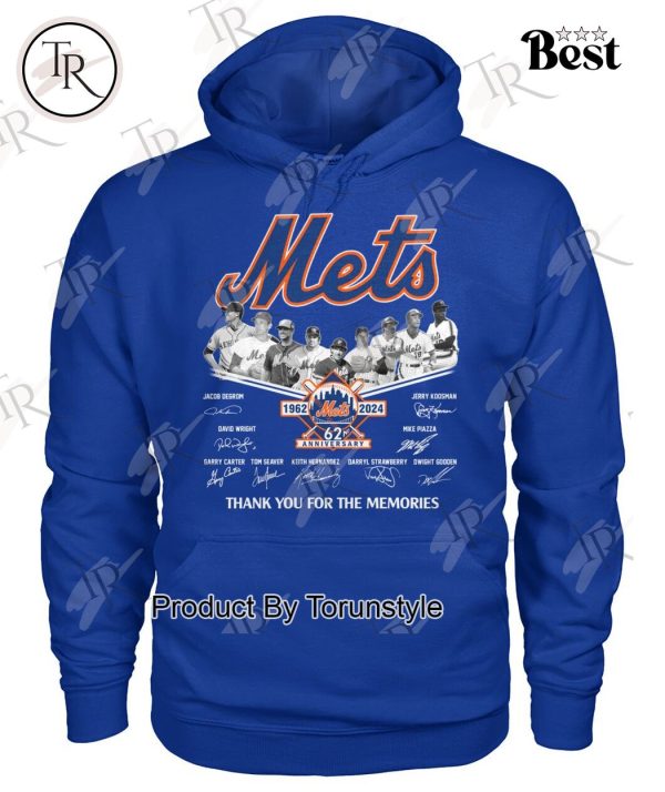 New York Mets 62nd Anniversary 1962 – 2024 Thank You For The Memories T-Shirt