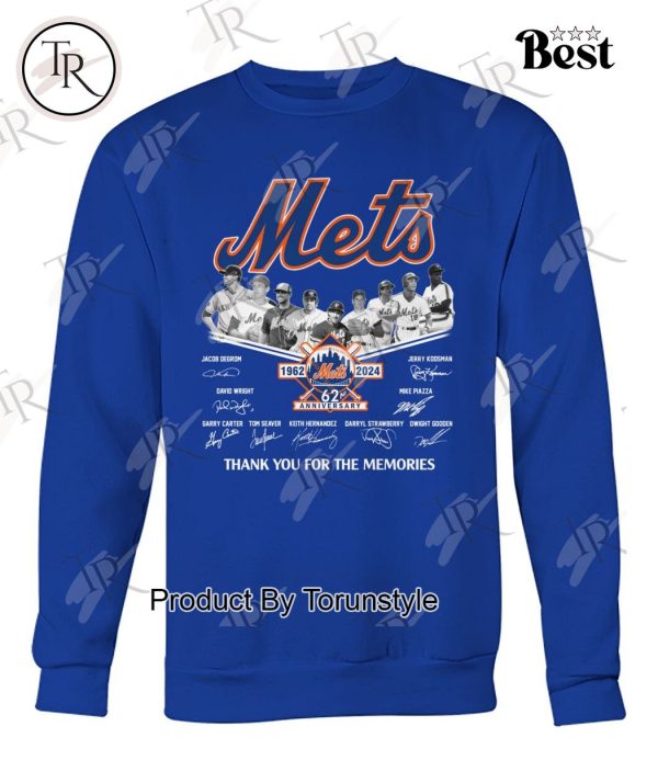 New York Mets 62nd Anniversary 1962 – 2024 Thank You For The Memories T-Shirt