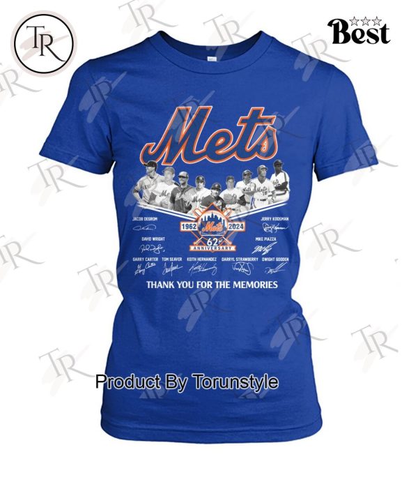 New York Mets 62nd Anniversary 1962 – 2024 Thank You For The Memories T-Shirt