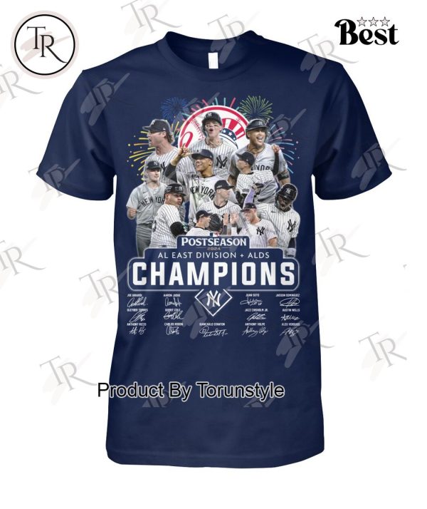 New York Yankees Postseason 2024 AL East Division + ALDS Champions T-Shirt