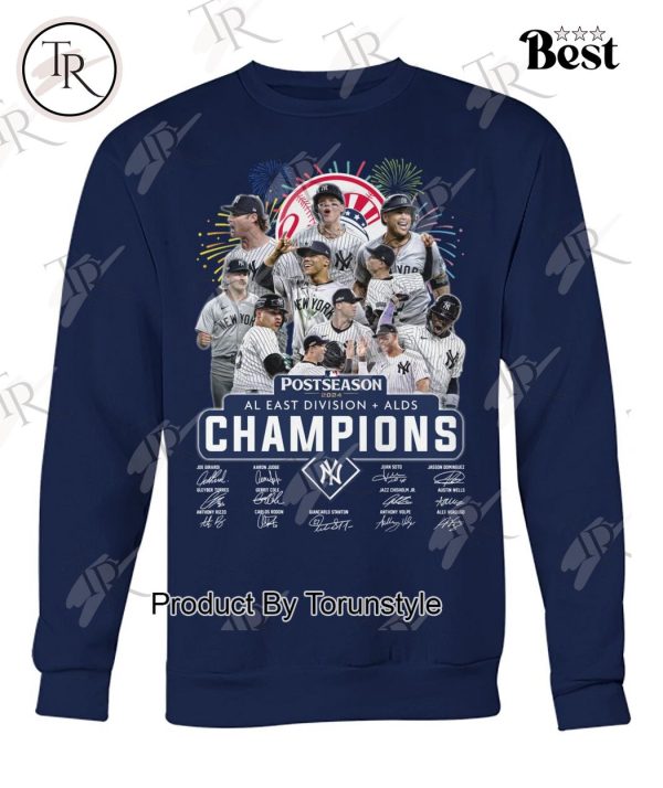 New York Yankees Postseason 2024 AL East Division + ALDS Champions T-Shirt