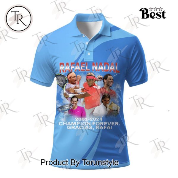 Rafael Nadal 2001-2024 Champion Forever Gracias, Rafa Polo Shirt