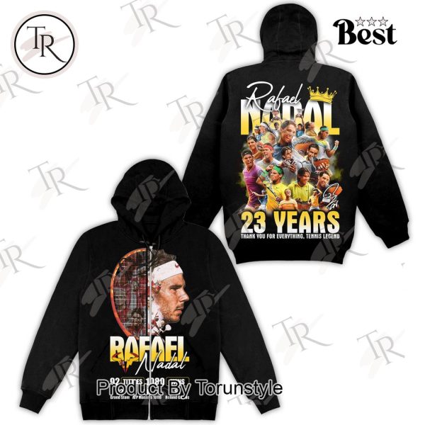 Rafael Nadal 23 Years Thank You For Everything, Tennis Legends Hoodie