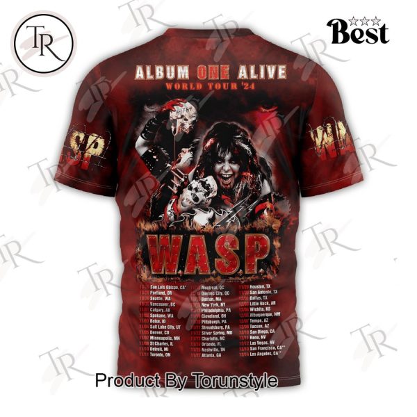 W.A.S.P Album One Alive World Tour 2024 T-Shirt