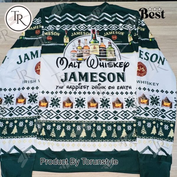 Jameson Malt Whiskey Ugly Christmas Sweater – Festive Holiday Pullover for Whiskey Lovers