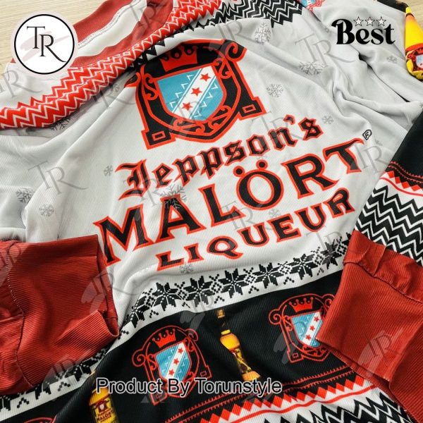 Jeppson’s Malort Liqueur Ugly Christmas Sweater – Fun Festive Alcohol-Themed Holiday Pullover