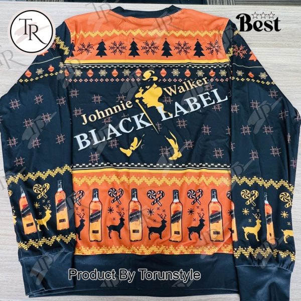 Johnnie Walker Black Label Ugly Christmas Sweater – Whiskey-Themed Festive Holiday Apparel