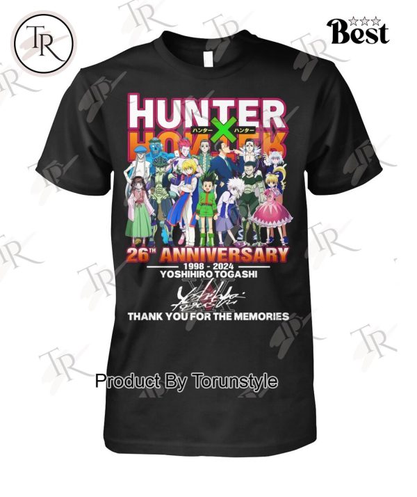 Hunter x Hunter 26th Anniversary 1998-2024 Yoshihiro Togashi Thank You For The Memories T-Shirt