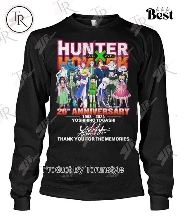 Hunter x Hunter 26th Anniversary 1998-2024 Yoshihiro Togashi Thank You For The Memories T-Shirt