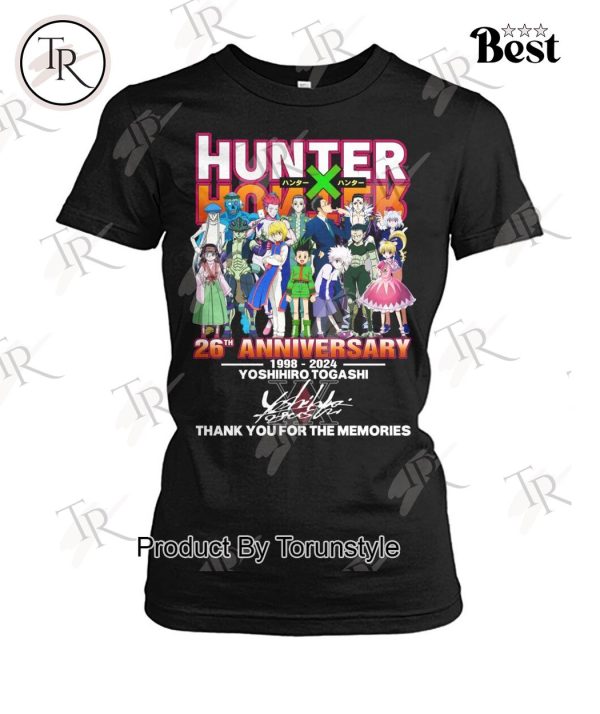 Hunter x Hunter 26th Anniversary 1998-2024 Yoshihiro Togashi Thank You For The Memories T-Shirt