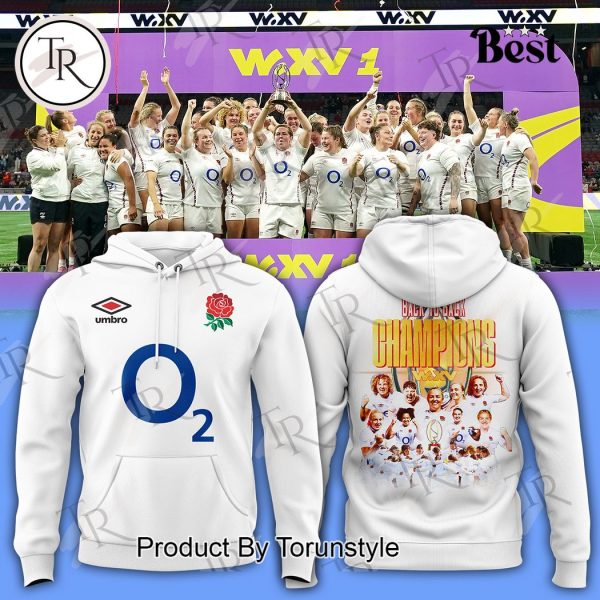 Red Roses 2024 Women’s Rugby Back To Back Champions Hoodie