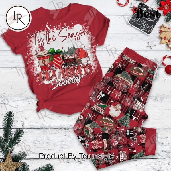 Tis The Season Oklahoma Sooner Merry Christmas Pajamas Set