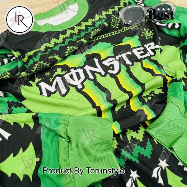 Monster Energy Ugly Christmas Sweater – Green and Black Monster Drink Holiday Sweater