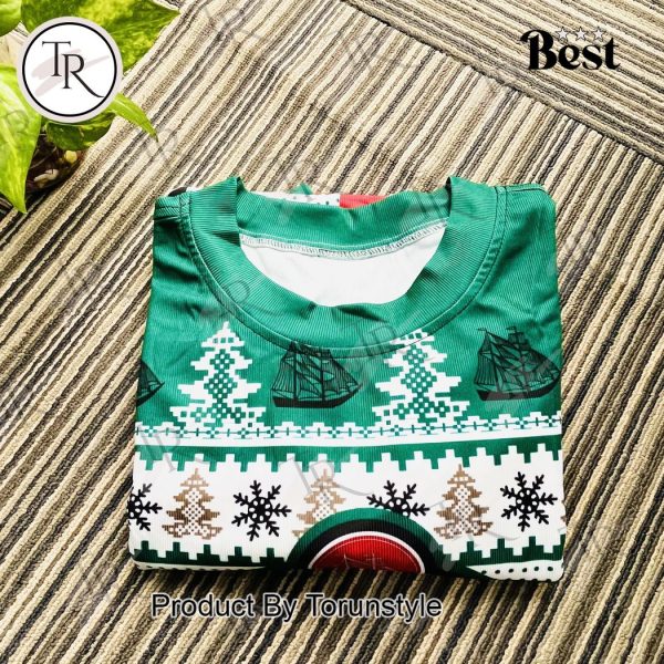 Narragansett Lager Ugly Christmas Sweater – Green Holiday Beer Apparel