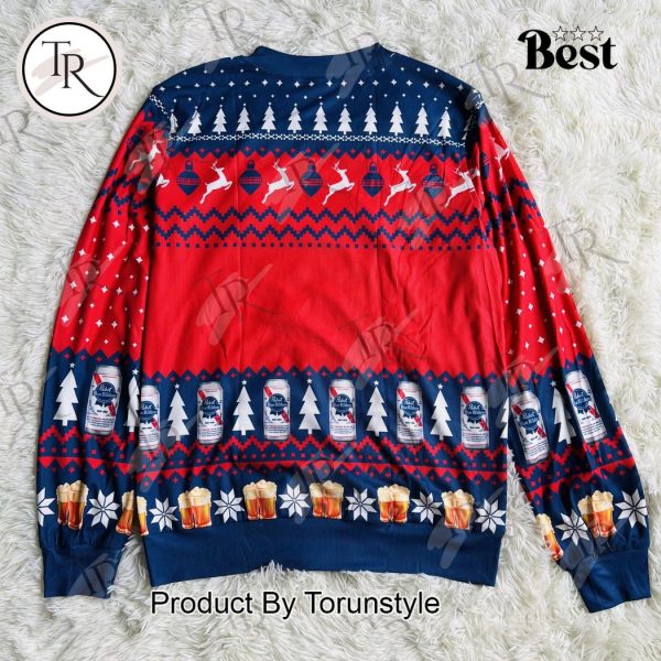 Pabst Blue Ribbon Ugly Christmas Sweater – Vintage Beer Lover’s Holiday Sweater