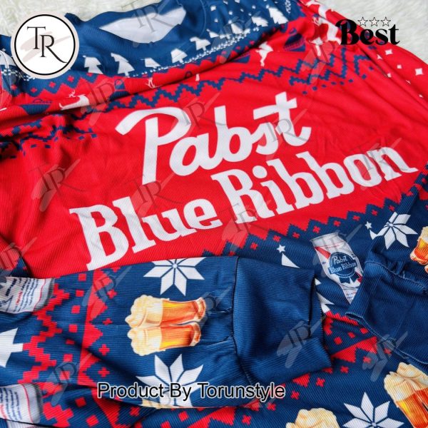 Pabst Blue Ribbon Ugly Christmas Sweater – Vintage Beer Lover’s Holiday Sweater