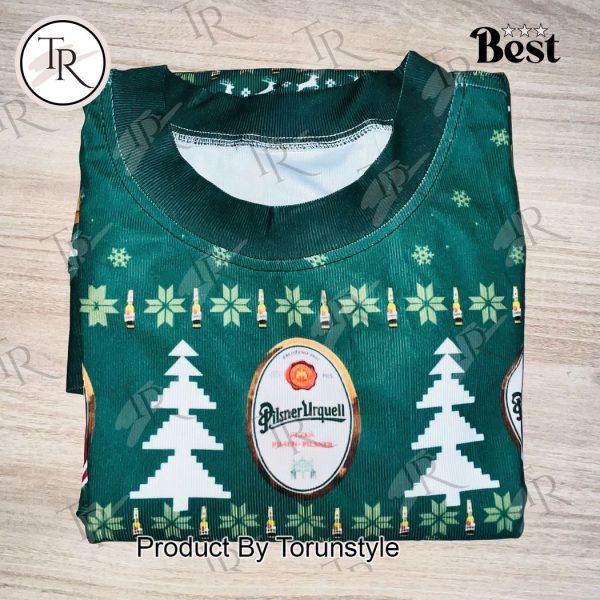 Pilsner Urquell Christmas Sweater – Classic Czech Beer Holiday Pullover with Mug Design