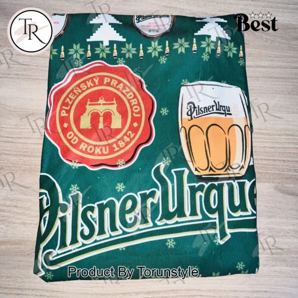 Pilsner Urquell Christmas Sweater – Classic Czech Beer Holiday Pullover with Mug Design