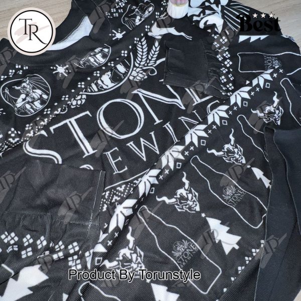 Stone Brewing Black and White Christmas Sweater – Craft Beer Holiday Apparel