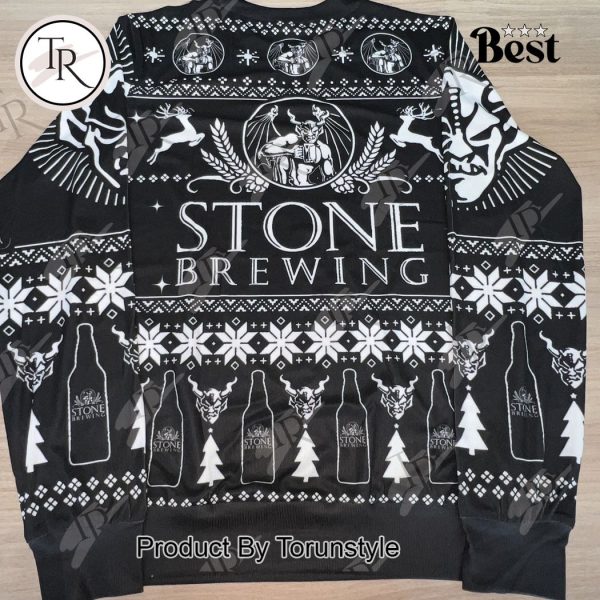 Stone Brewing Black and White Christmas Sweater – Craft Beer Holiday Apparel