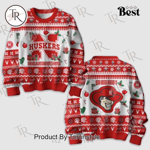 Nebraska Huskers Have A Red Christmas Go Big Red Sweater