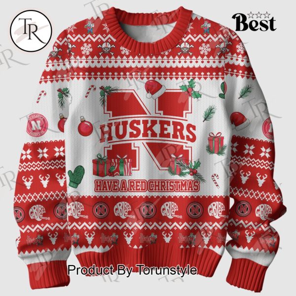 Nebraska Huskers Have A Red Christmas Go Big Red Sweater