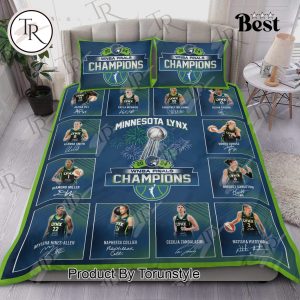 Minnesota Lynx 2024 WNBA Finals Champions Bedding Set