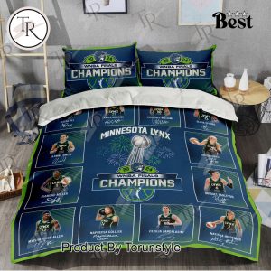 Minnesota Lynx 2024 WNBA Finals Champions Bedding Set