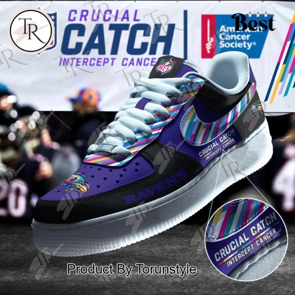 Baltimore Ravens Crucial Catch Intercept Cancer Air Force 1 Sneakers