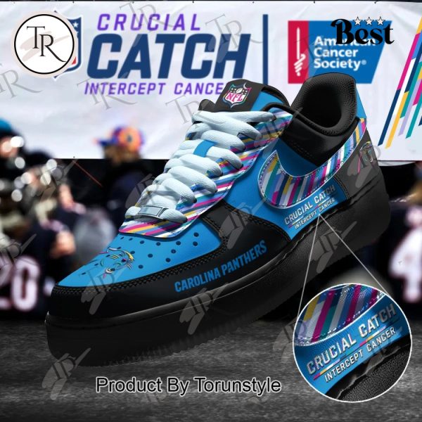 Carolina Panthers Crucial Catch Intercept Cancer Air Force 1 Sneakers