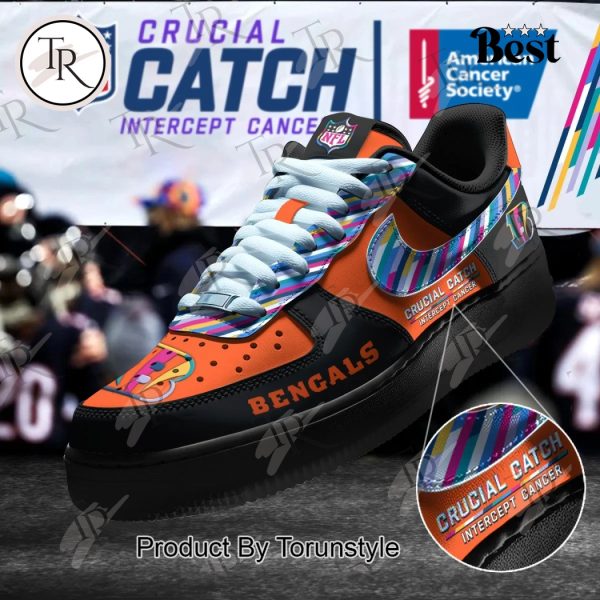 Cincinnati Bengals Crucial Catch Intercept Cancer Air Force 1 Sneakers