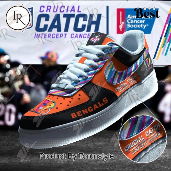 Cincinnati Bengals Crucial Catch Intercept Cancer Air Force 1 Sneakers