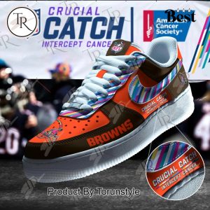 Cleveland Browns Crucial Catch Intercept Cancer Air Force 1 Sneakers