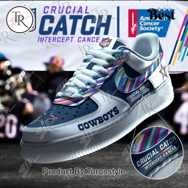 Dallas Cowboys Crucial Catch Intercept Cancer Air Force 1 Sneakers