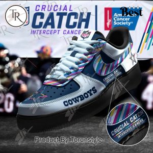 Dallas Cowboys Crucial Catch Intercept Cancer Air Force 1 Sneakers