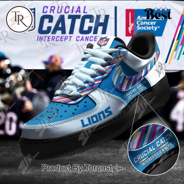 Detroit Lions Crucial Catch Intercept Cancer Air Force 1 Sneakers