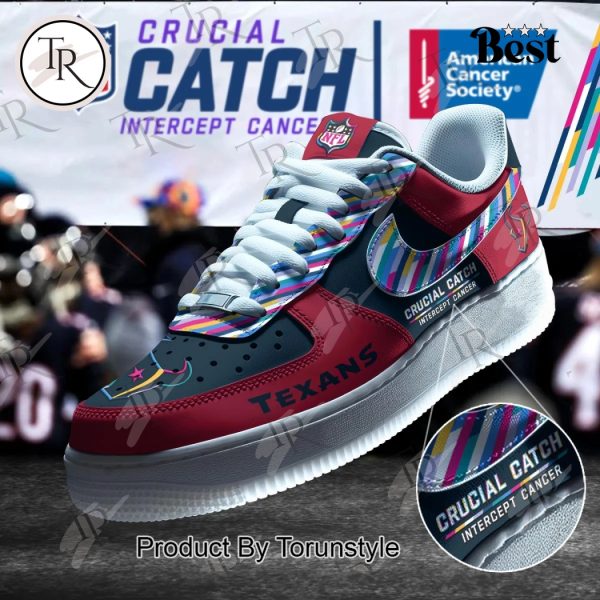 Houston Texans Crucial Catch Intercept Cancer Air Force 1 Sneakers