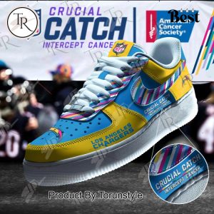 Los Angeles Chargers Crucial Catch Intercept Cancer Air Force 1 Sneakers